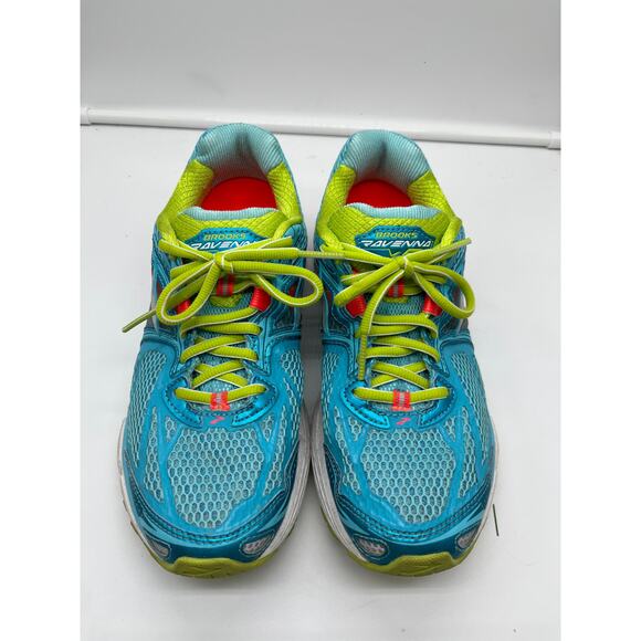 Brooks Ravenna 5 White Neon Pink Blue Running Walking Athletic Shoes Womens 9.5 - Picture 7 of 7